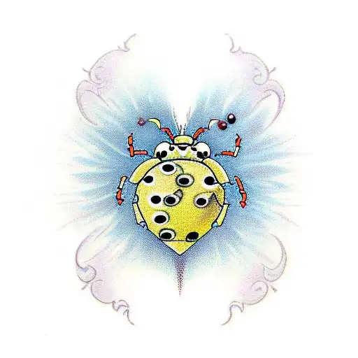 Heart Shaped Ladybug By Waterfall