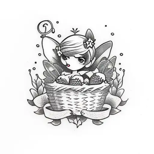 Fairy Holding A Basket Of Strawberries