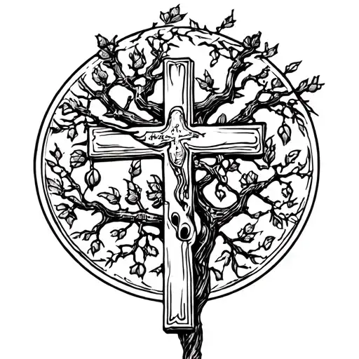 Christian Cross With Poison Tree