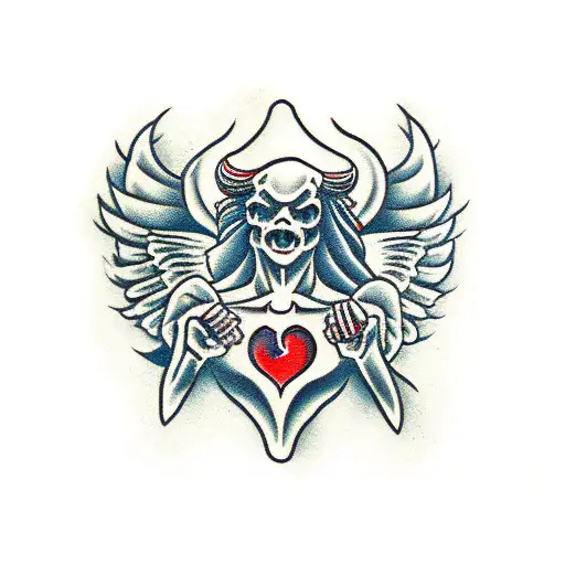 Demon And Angel With Ak47