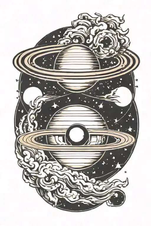 Saturn Astronots Human Infinity Symbol