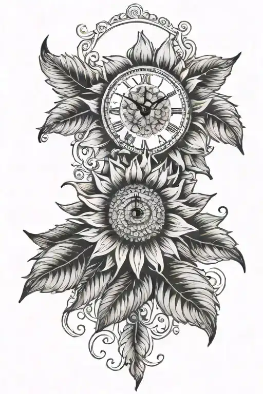 Sunflower Manadala Clock