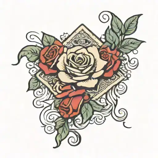 Money In The Middle With Roses On The Edges