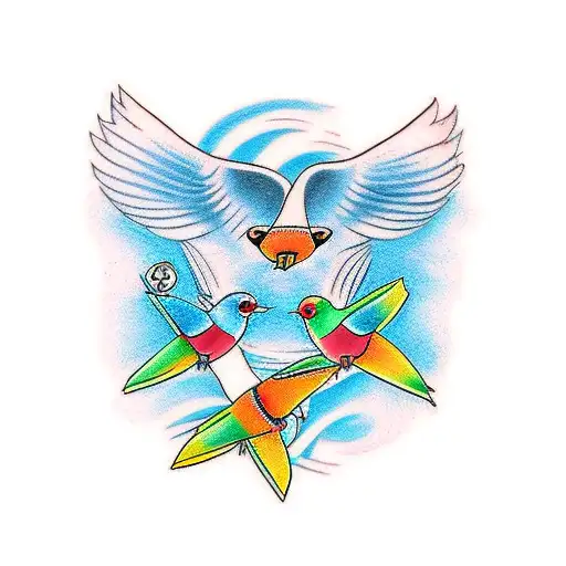 3 Little Birds Symboliaing Peace