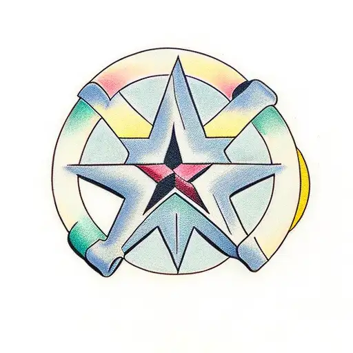 One Star With The Letter S Inside