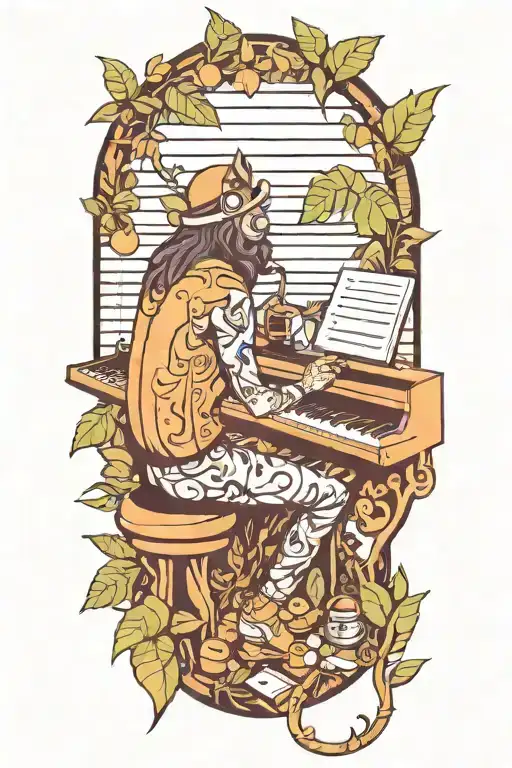 A Software Developer Coding Music Notes Into A Digital Jungle Scene