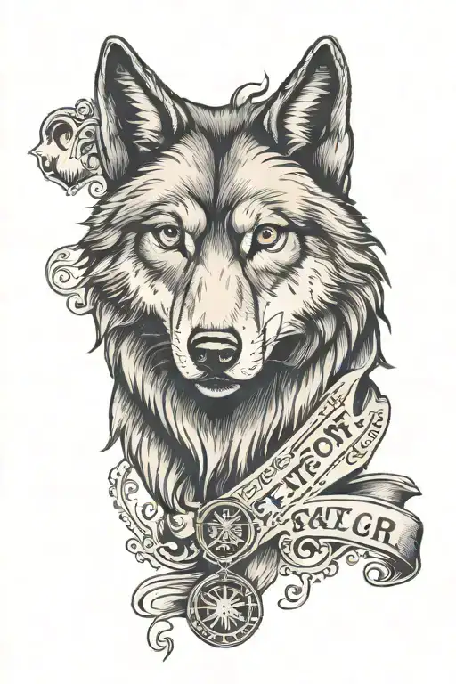 Wolf With A Sign Of Protection