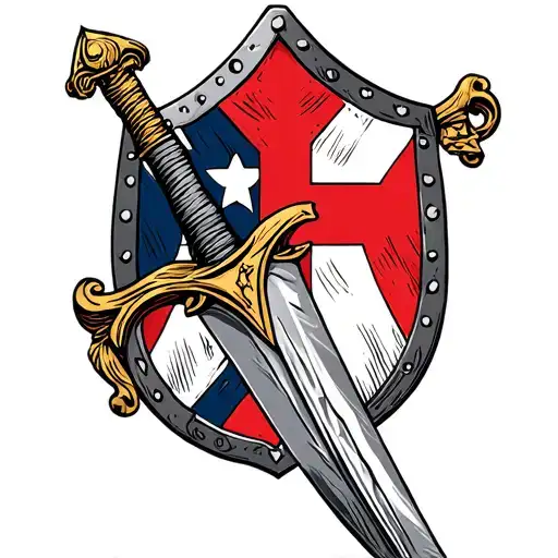 Knights Templar Shield And Sword