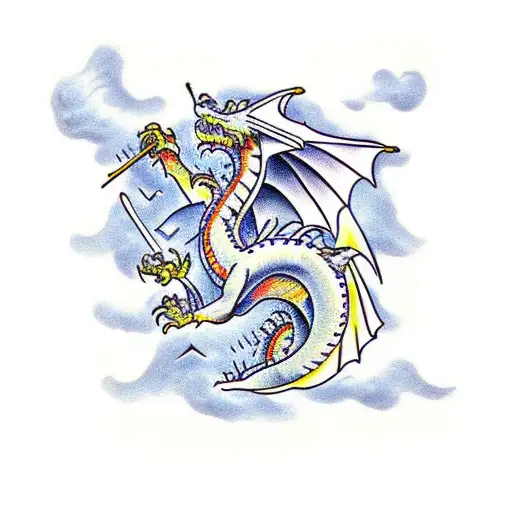 Dragon Stopping A Meteorite