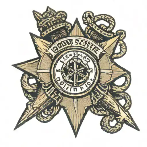Georgia State Patrol Patch With A Compass Rose With Anchor