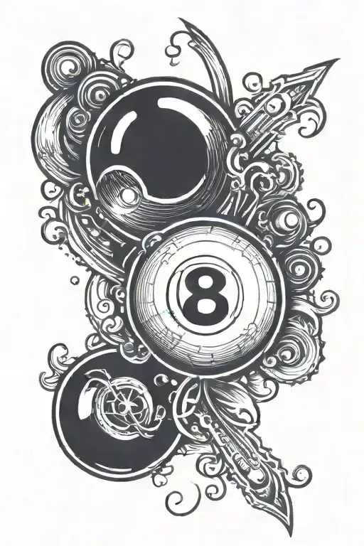 Black Eight Ball Outline