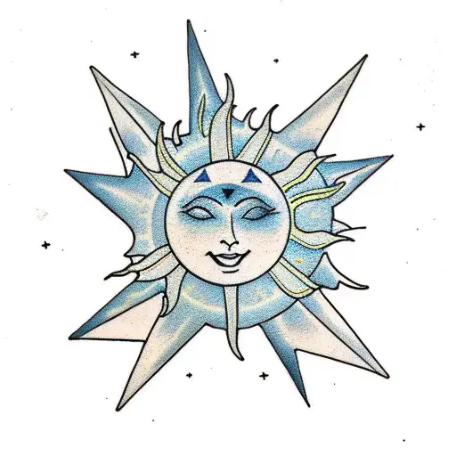 Sun And Moon Hour Glass Star