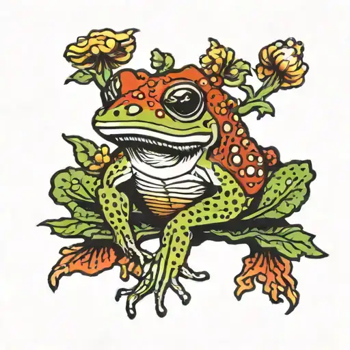 Mushroom Frog Meditating