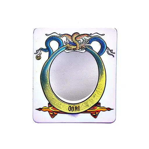 Tarot Card And A Vintage Hand Mirror And A Snake