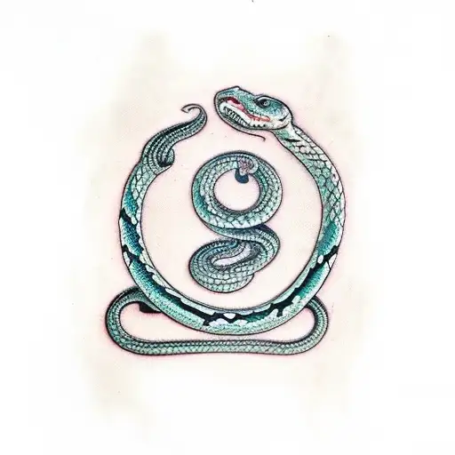 Vintage Mirror And A Snake