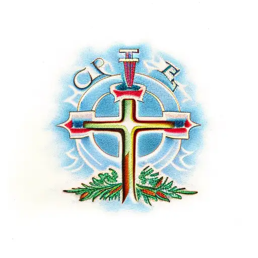 Christian Cross With Tree