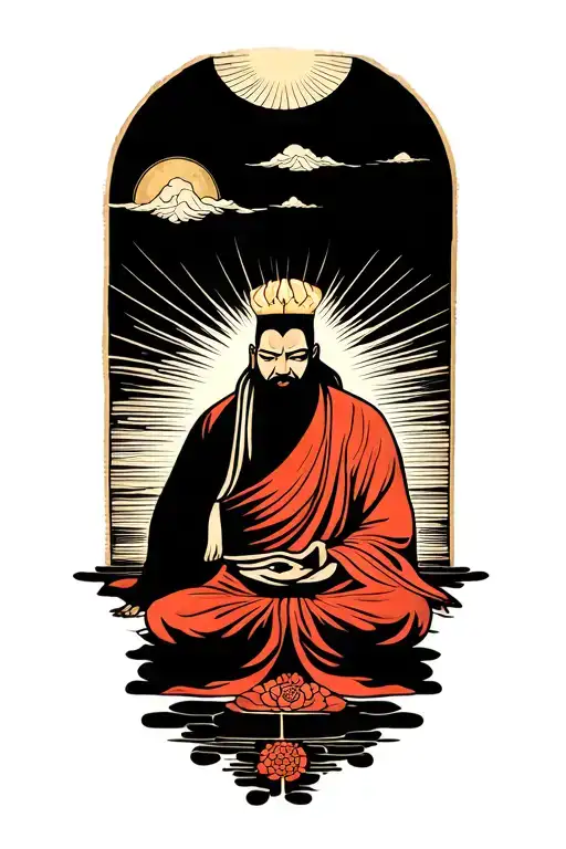 Zen Monk In A Distance