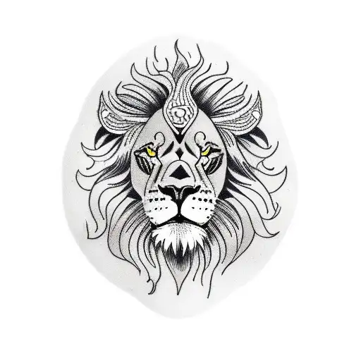 Lion With Flames As Mane