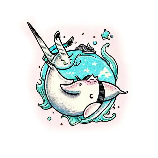 Cat Riding A Narwhal