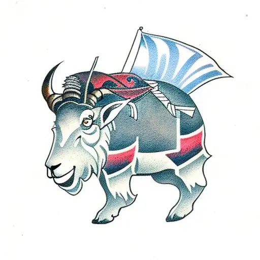 Mountain Goat Wearing A Football Jersey