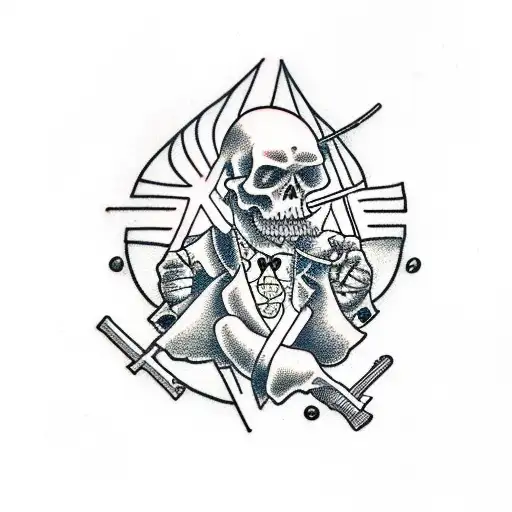 Gangster Holding A Cross