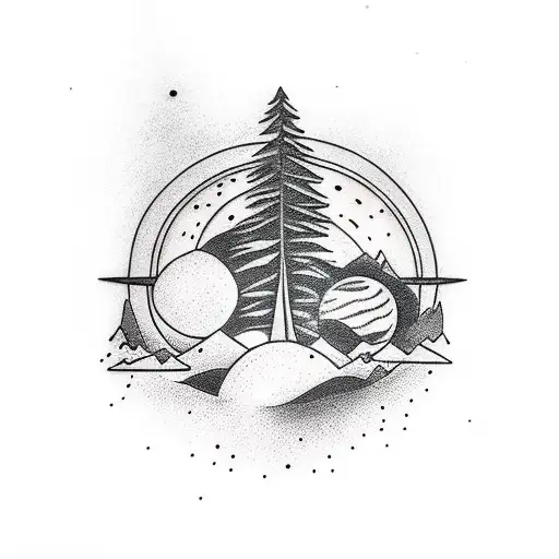 Solar System Nature Trees Mountain River Greek Statue Broken