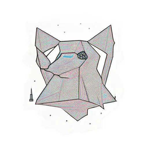 A Geometric Dog Silhouette Surrounded By Smoke And Berlin Landmarks