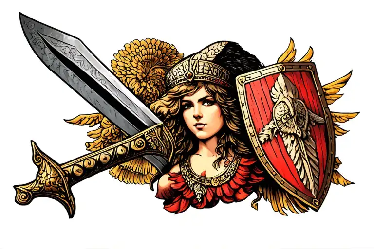Valkyrie With Sword And Shield