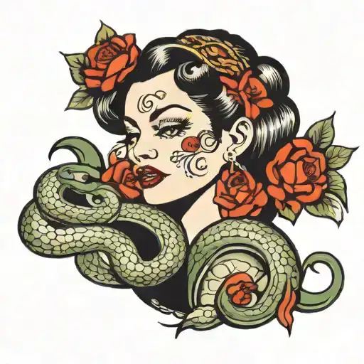 Lady With Snake