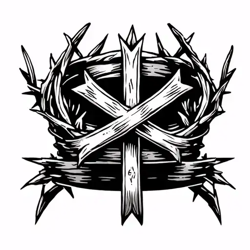 Crown Made Of Thorns With Cross