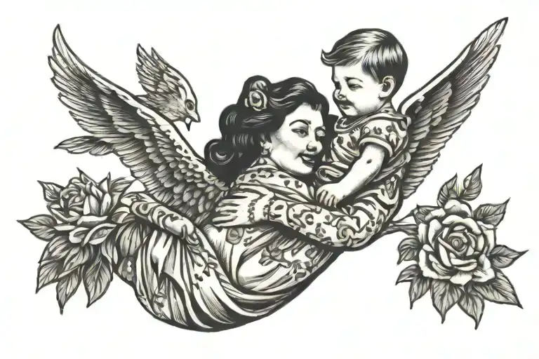 Mom Carrying Her Child