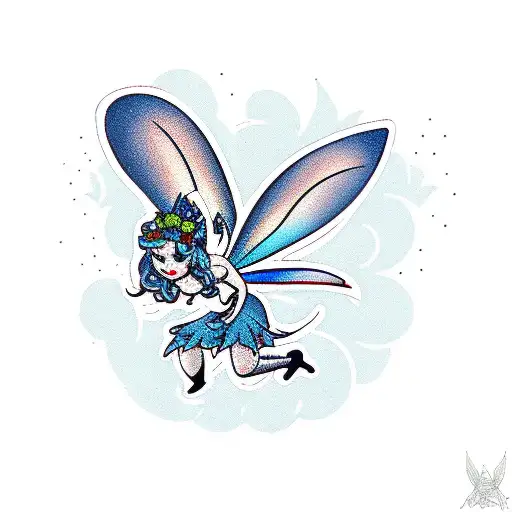 Simple Full Body Side View Fairy