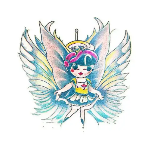 Simple Full Body Side View Fairy