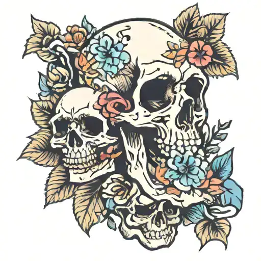 Skull And Flowers
