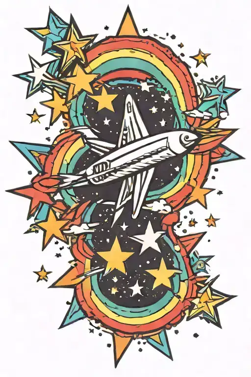 Shooting Star Rainbow Colors