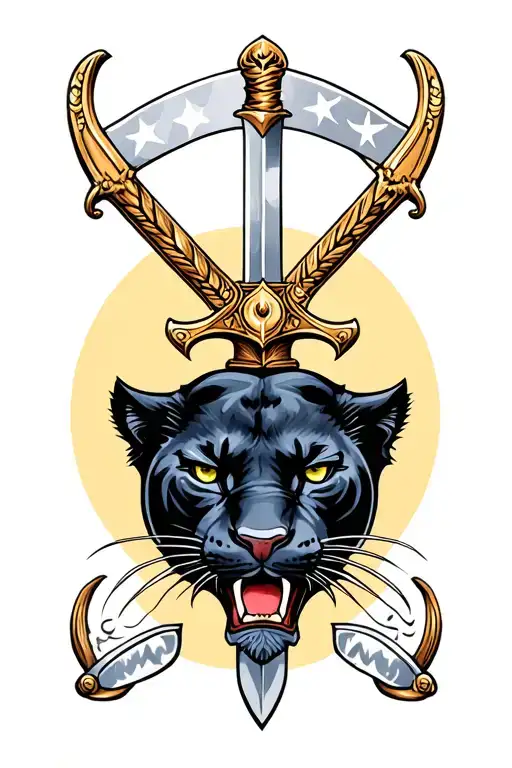 Panther With Sword Through Head