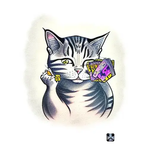 A Cat Playing A Board Game With A Goth Twist