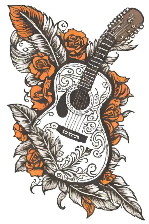 Acoustic Guitar And Feathers Coming