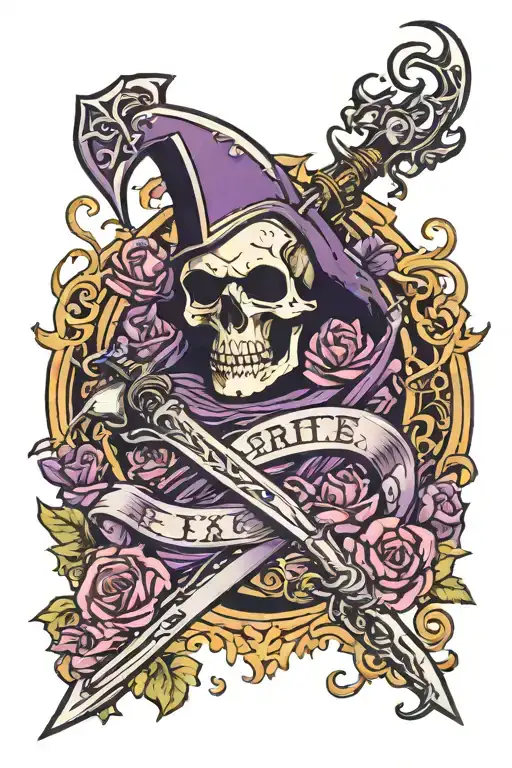 Grim Reapers Scythe Black And Purple