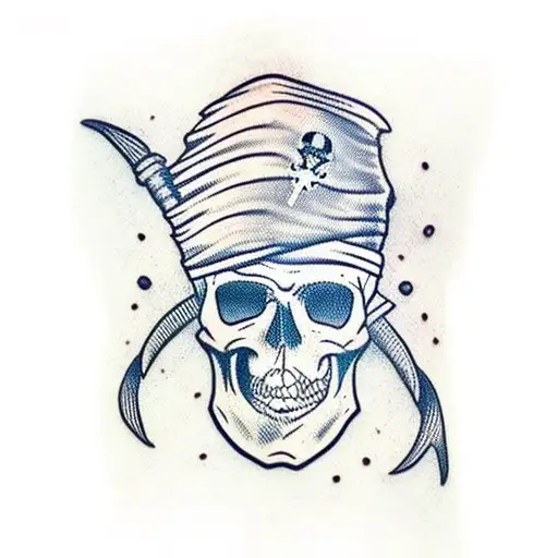 Old School Pirate Skull