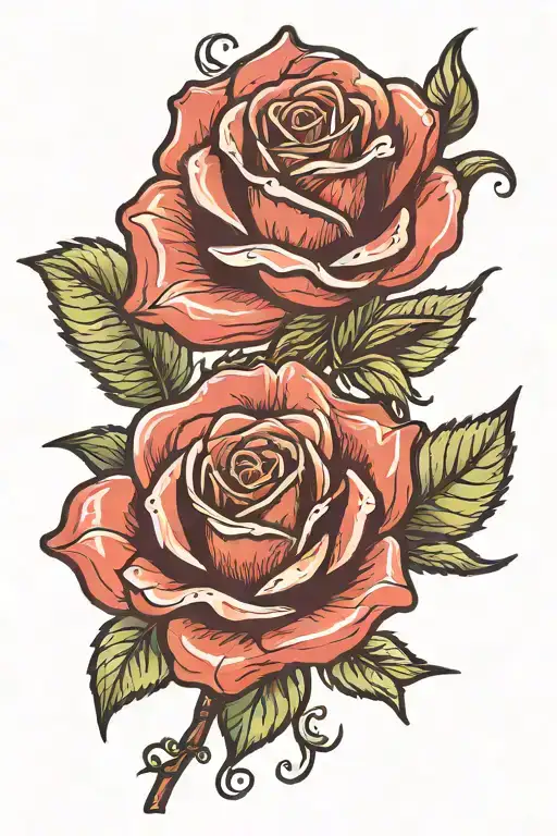 Rose With Stem And