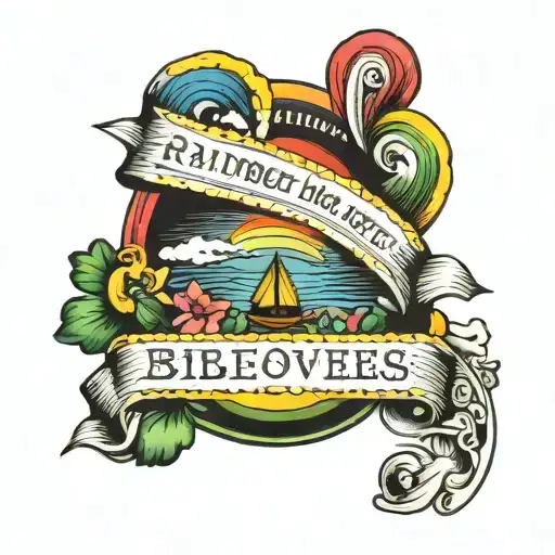 Rainbow And Bible Verses Forming The Rainbow