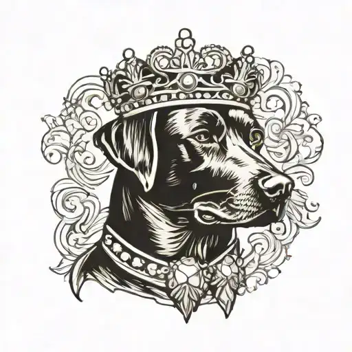 Black Lab With Jeweled Crown
