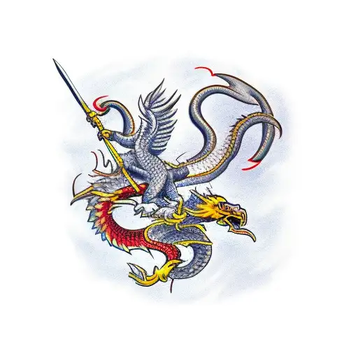 Eagle Snake Dragon Fighting