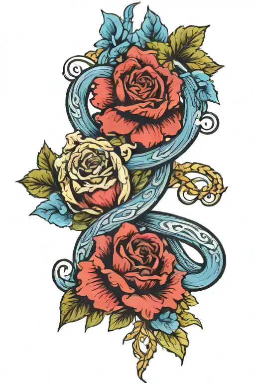 Infinity Symbol Intertwined Woth Birth Flowers March And November