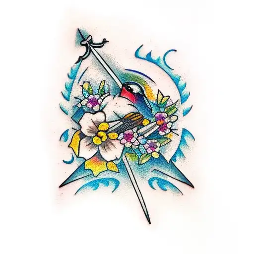 Sword Flowers Birds Constellations