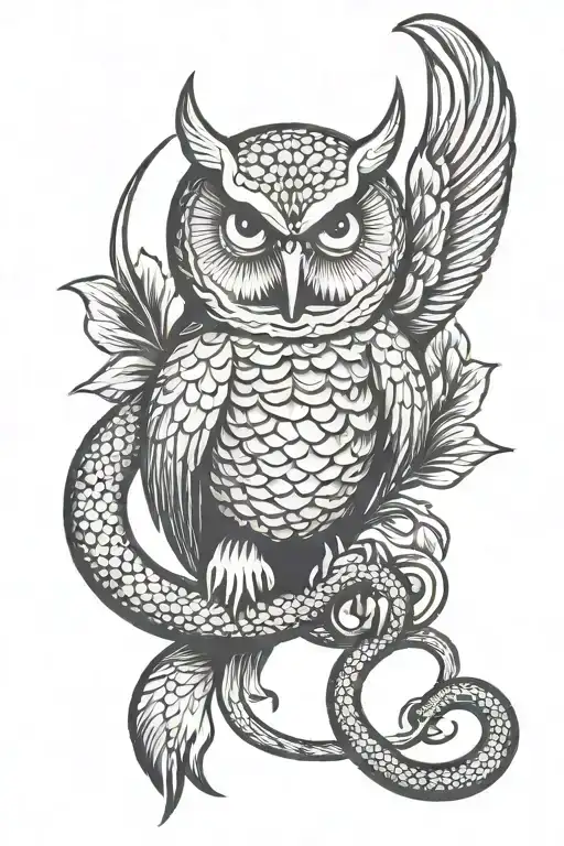 Blind Owl Fighting Snake