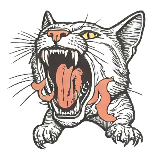 Cat Screaming Open Mouth