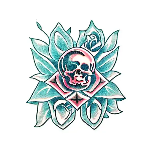 Roses And Skull Woman