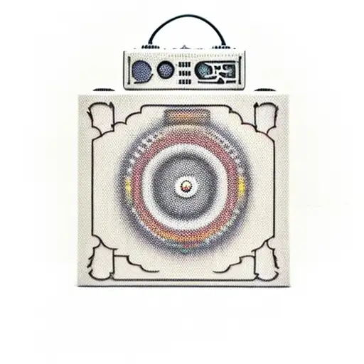 An Intricate Lego Sculpture Of A Music Amplifier With Apple Gadgets Connected To It